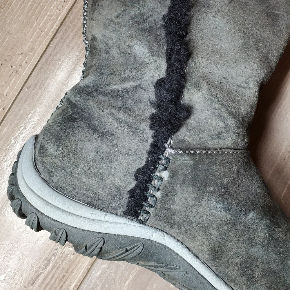 Patagonia Lugano Waterproof Leather Polartec Insulated Boots Size 7 Forge Grey